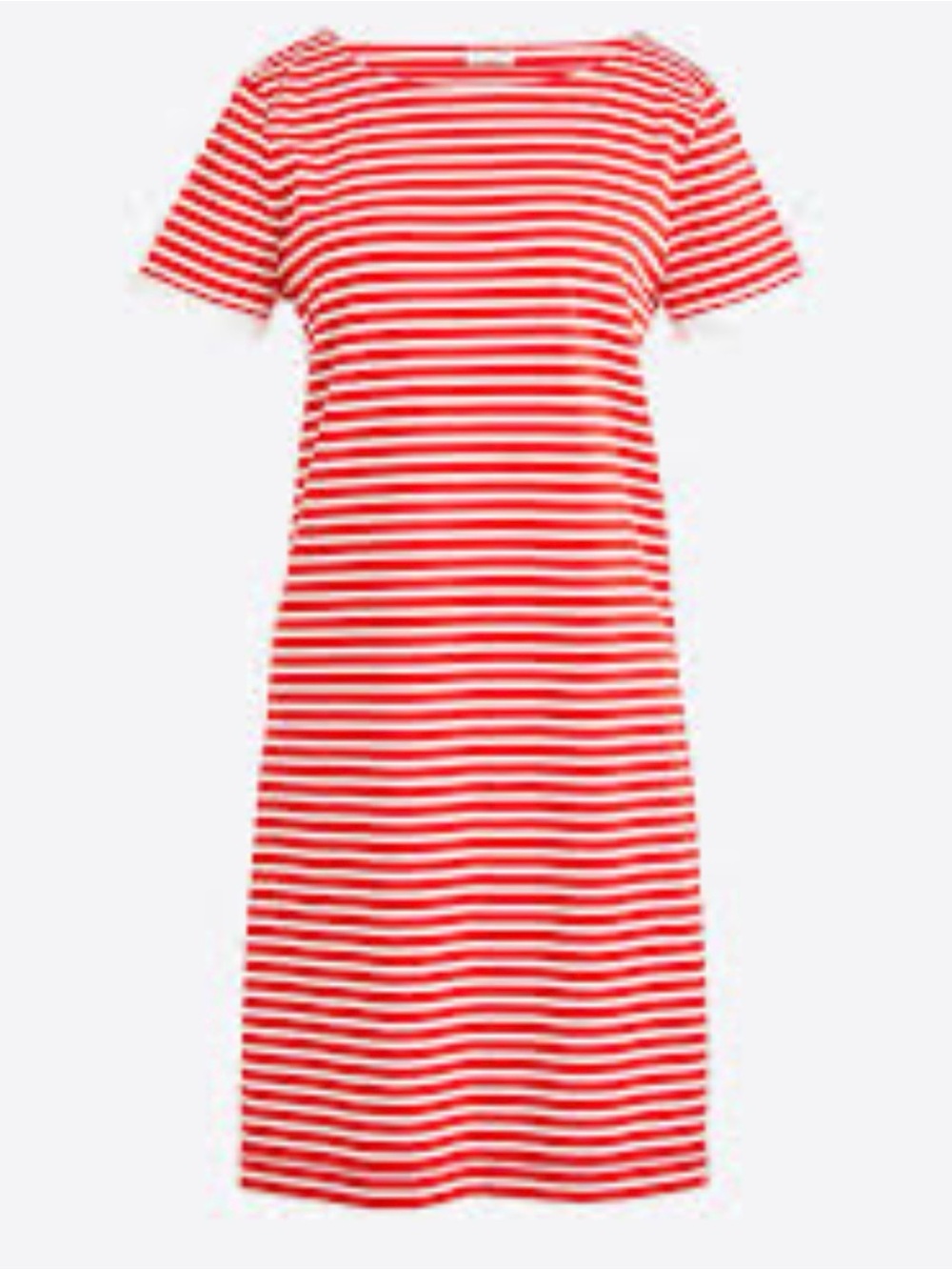 J. Crew Red and White Striped Midi Dress